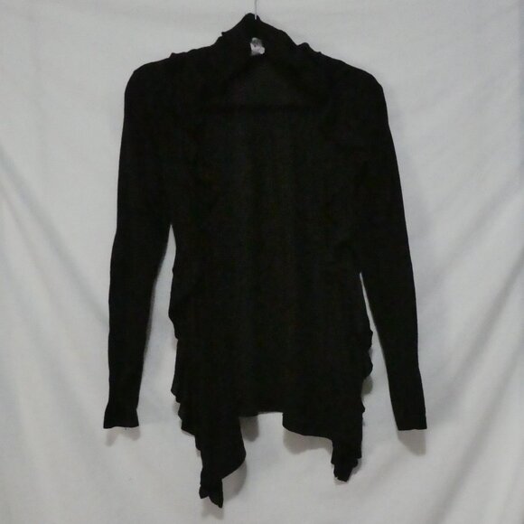 WET SEAL | P2P 17 inches measured | Black Open Front Long Sleeve Cardigan - Picture 2 of 15
